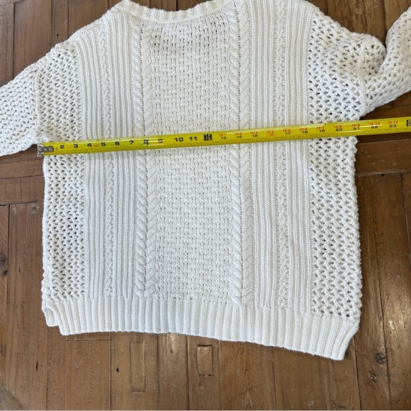 Madewell open knit fisherman white crewneck pullover sweater women’s small - Picture 10 of 10